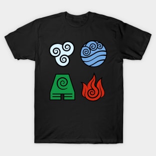 Avatar: The Last Airbender, Four Elements - Color T-Shirt